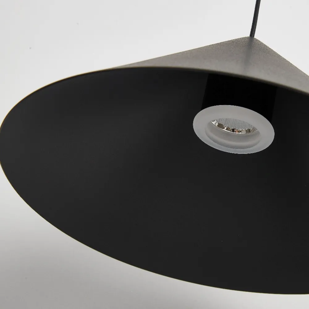 Lampade A Sospensione-Selezionato da Mazzolaluce Lampadario cono led dimmerabile nero a sospensione