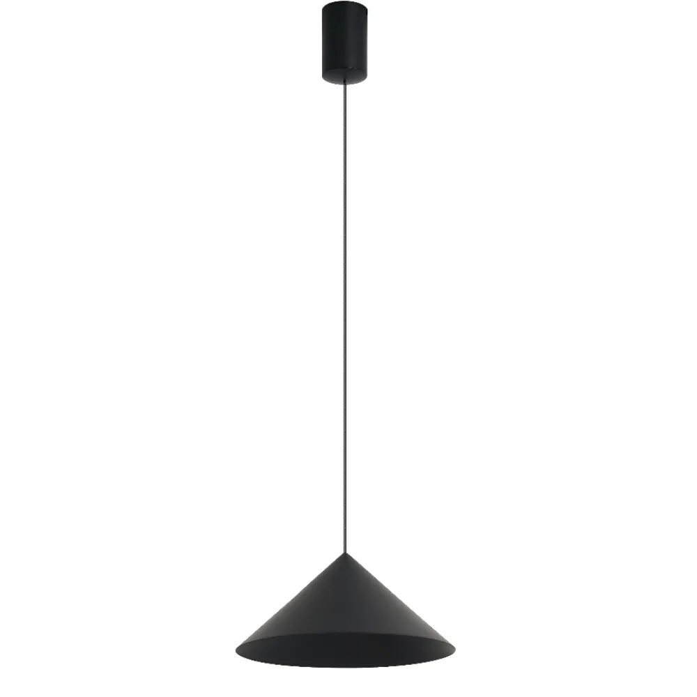 Lampade A Sospensione-Selezionato da Mazzolaluce Lampadario cono led dimmerabile nero a sospensione