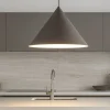 Lampadari Cucina-Selezionato da Mazzolaluce Lampadario cono marrone 50 cm per tavolo sala da pranzo