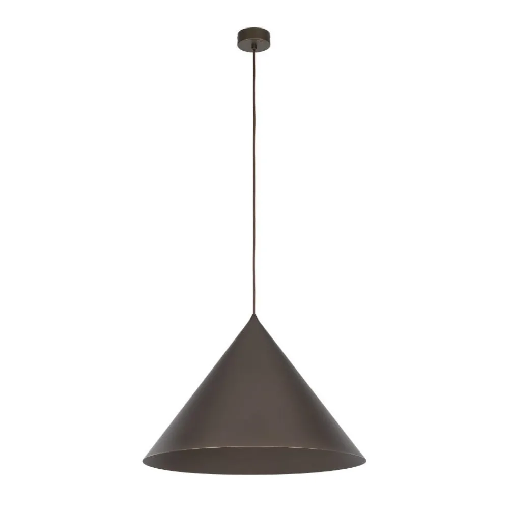 Lampadari Cucina-Selezionato da Mazzolaluce Lampadario cono marrone 50 cm per tavolo sala da pranzo