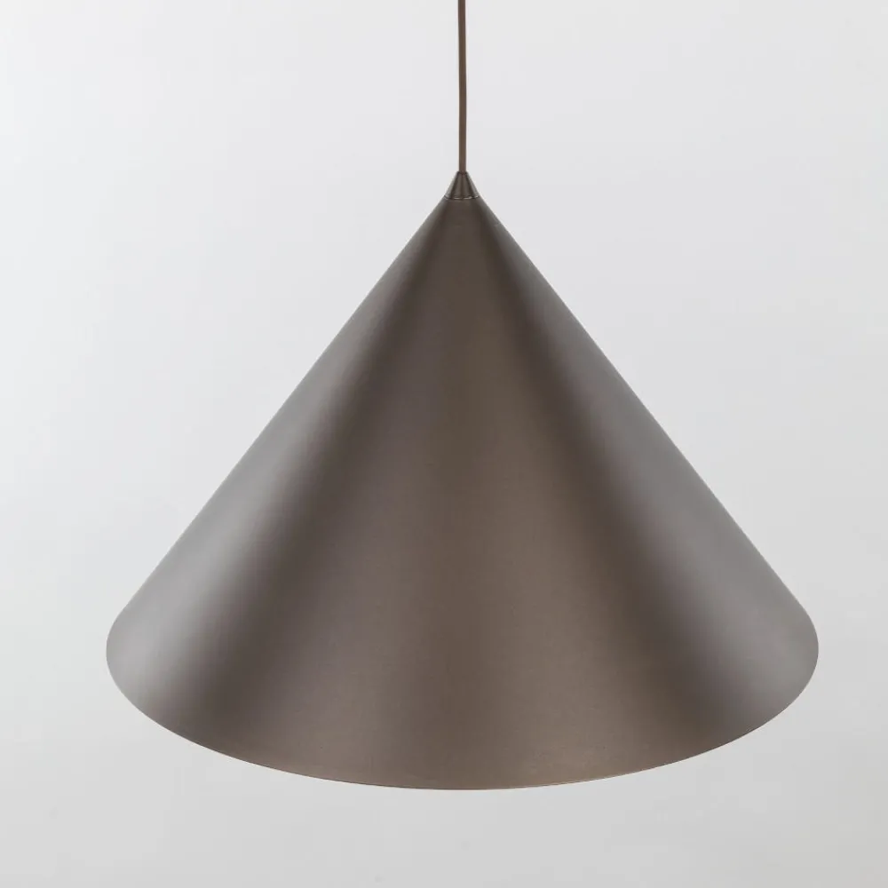 Lampadari Cucina-Selezionato da Mazzolaluce Lampadario cono marrone 50 cm per tavolo sala da pranzo