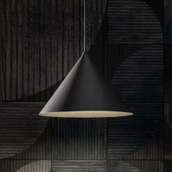 Lampadari Cucina-Selezionato da Mazzolaluce Lampadario cono marrone 50 cm sospensione in metallo per cucina