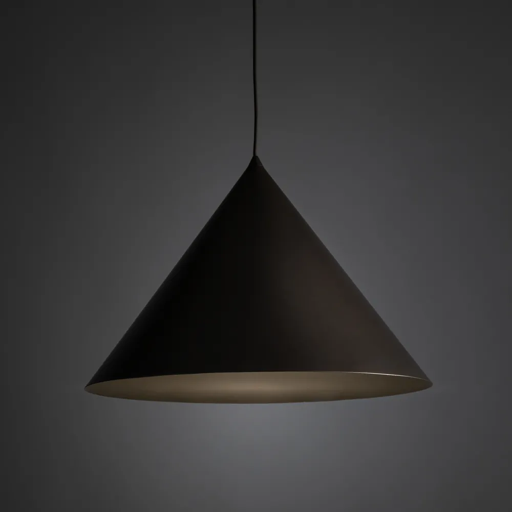 Lampadari Cucina-Selezionato da Mazzolaluce Lampadario cono marrone 50 cm sospensione in metallo per cucina