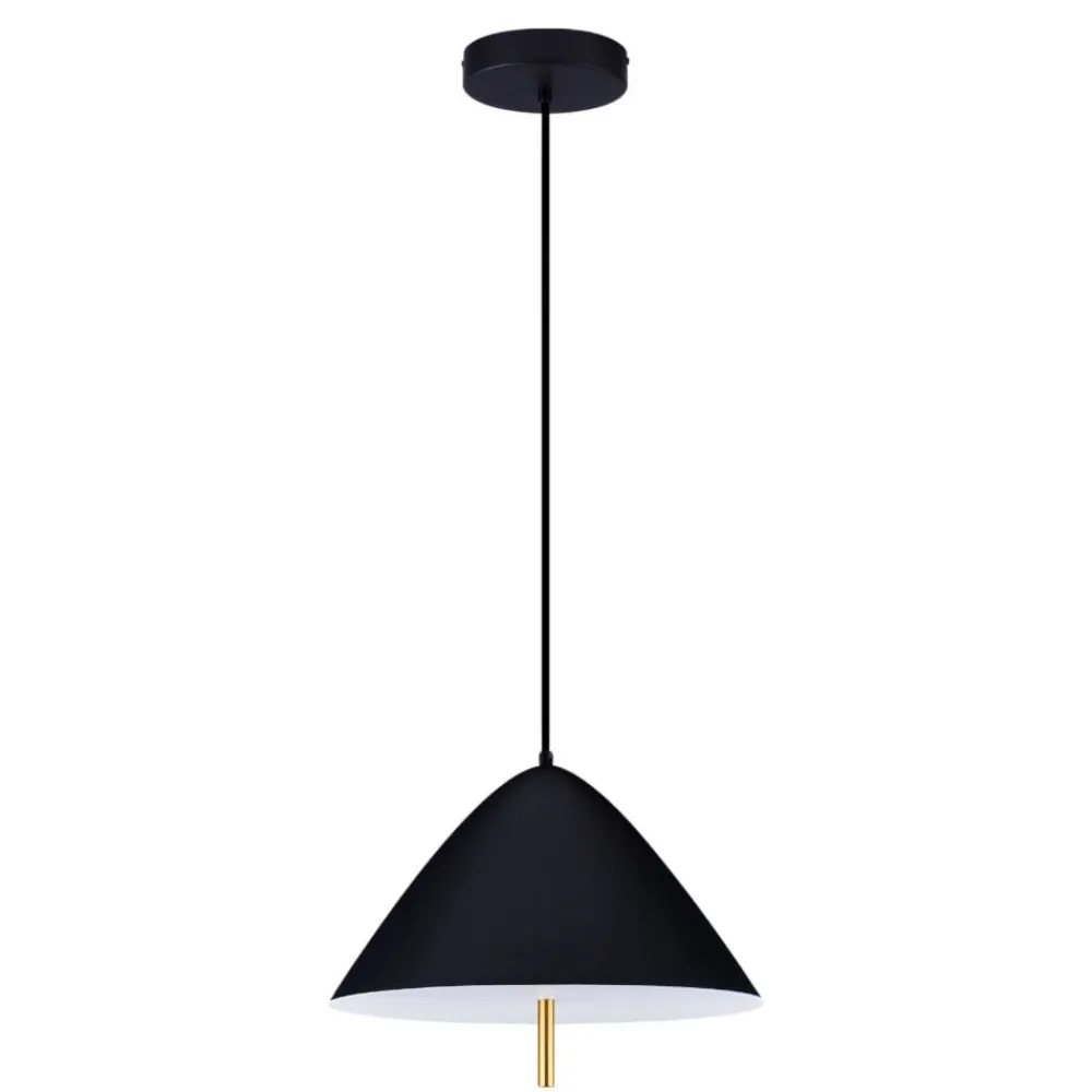 Lampadari Cucina-Selezionato da Mazzolaluce Lampadario cono nero led 17w 3000k per cucina