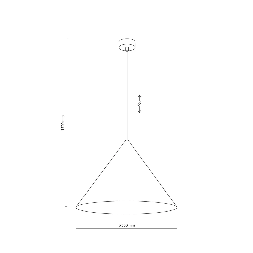 Lampadari Cucina-Selezionato da Mazzolaluce Lampadario cono per cucina 50 cm arancione in metallo