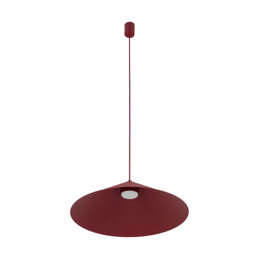 Lampadari Cucina-Selezionato da Mazzolaluce Lampadario cono rosso a sospensione 50 cm per tavolo da cucina moderna