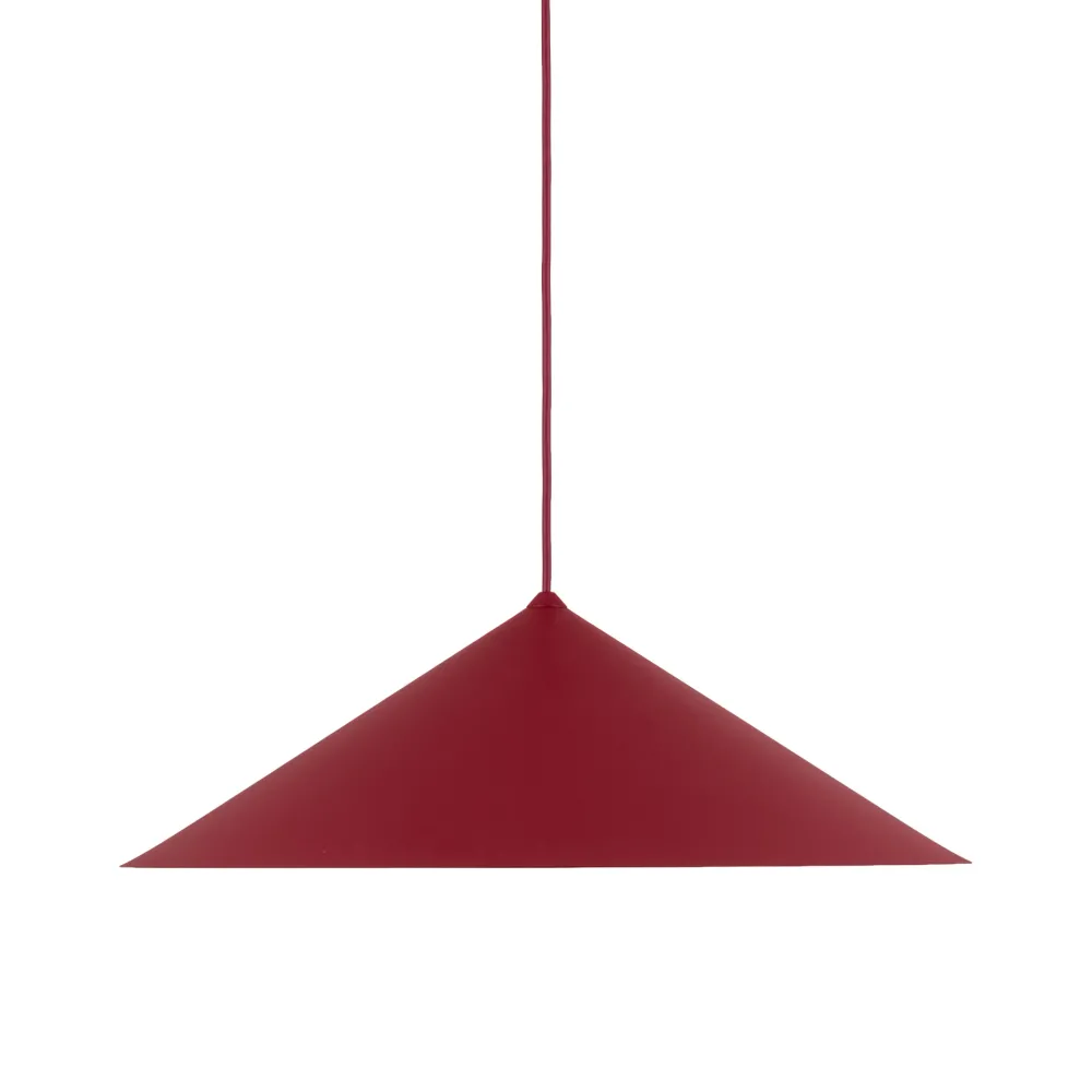 Lampadari Cucina-Selezionato da Mazzolaluce Lampadario cono rosso a sospensione 50 cm per tavolo da cucina moderna