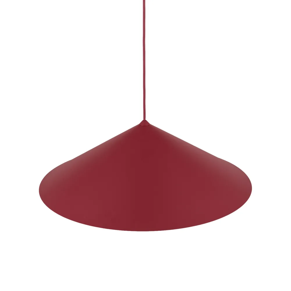 Lampadari Cucina-Selezionato da Mazzolaluce Lampadario cono rosso a sospensione 50 cm per tavolo da cucina moderna
