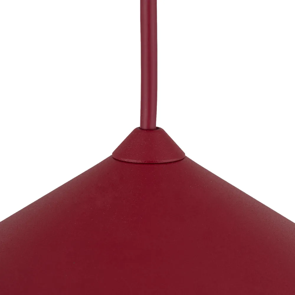 Lampadari Cucina-Selezionato da Mazzolaluce Lampadario cono rosso a sospensione 50 cm per tavolo da cucina moderna
