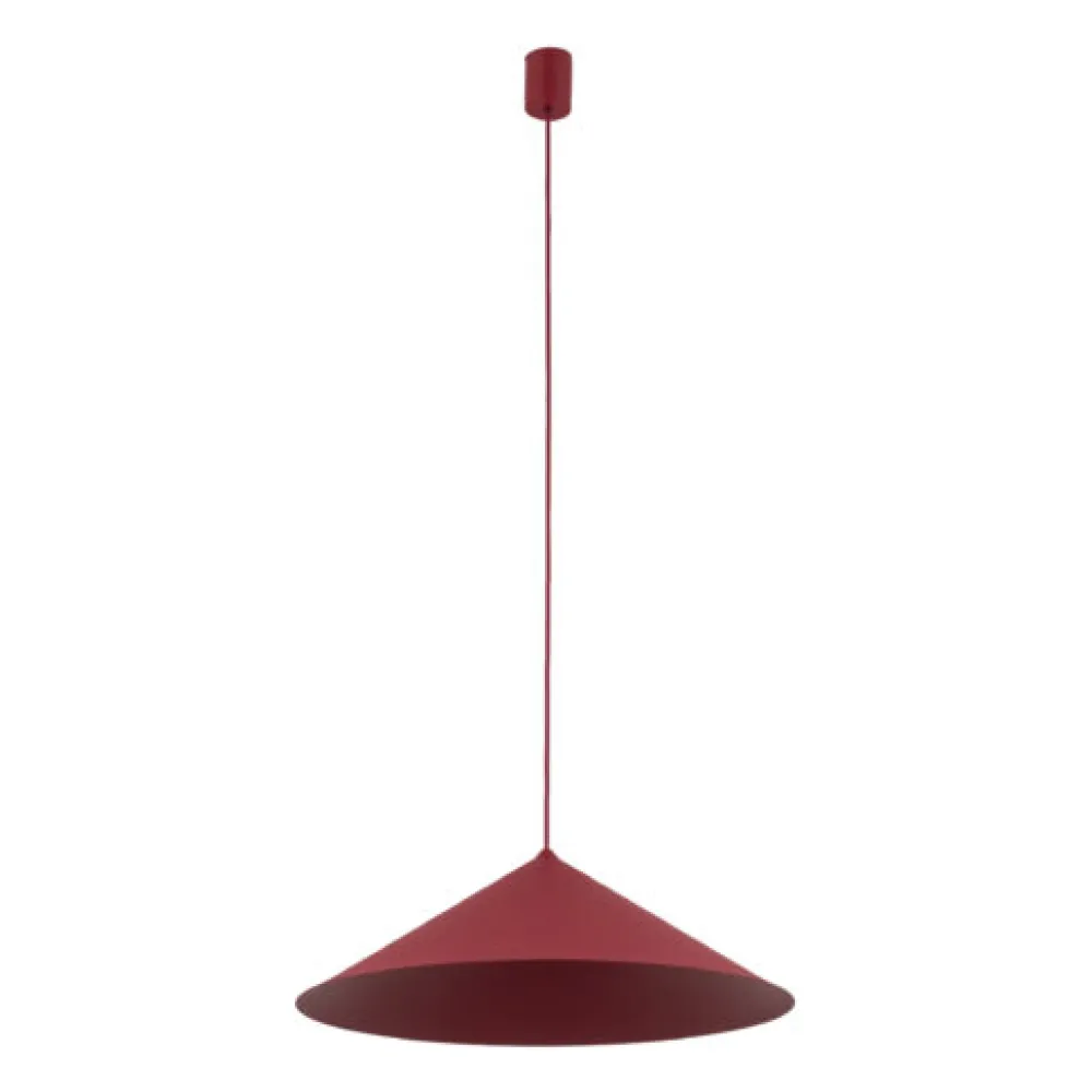 Lampadari Cucina-Selezionato da Mazzolaluce Lampadario cono rosso a sospensione 50 cm per tavolo da cucina moderna