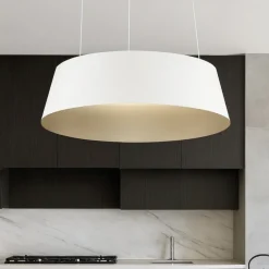 Lampadari Cucina-Selezionato da Mazzolaluce Lampadario cono rovesciato bianco oro led dimmerabile per cucina