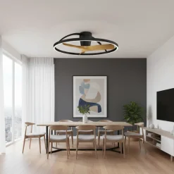 Ventilatori Da Soffitto-Selezionato da Mazzolaluce Lampadario con pale moderna led cct con telecomando 13mq dimmerabile