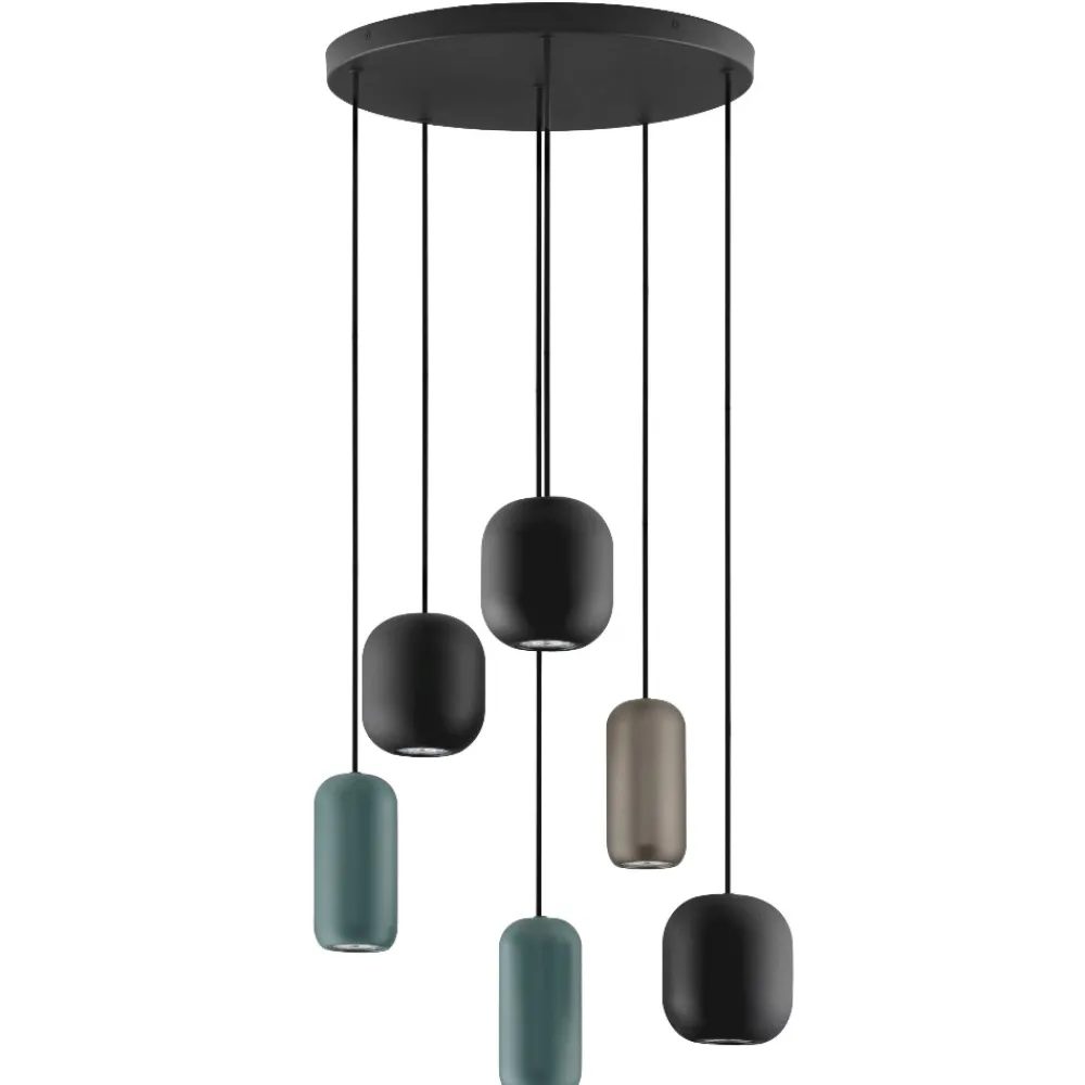 Lampadari Moderni-Selezionato da Mazzolaluce Lampadario con pendenti a sospensione multicolor moderno per soggiorno