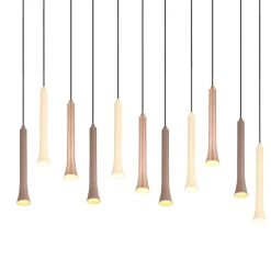 Lampadari Cucina-Selezionato da Mazzolaluce Lampadario con pendenti beige caffe moderno per tavolo da cucina