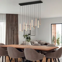 Lampadari Cucina-Selezionato da Mazzolaluce Lampadario con pendenti beige caffe moderno per tavolo da cucina