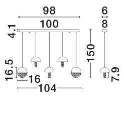 Lampadari Moderni-Selezionato da Mazzolaluce Lampadario con pendenti di marmo bianco e vetro design per tavolo sala da pranzo