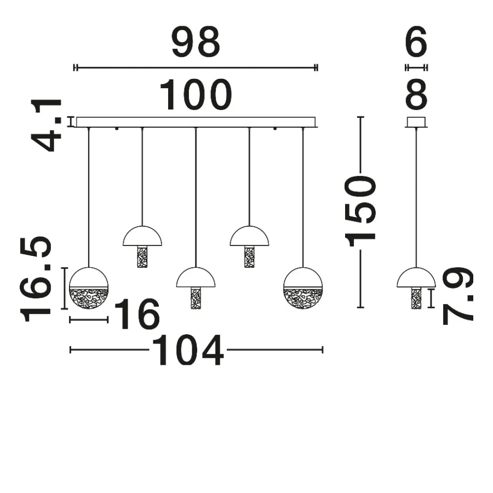 Lampadari Moderni-Selezionato da Mazzolaluce Lampadario con pendenti di marmo bianco e vetro design per tavolo sala da pranzo