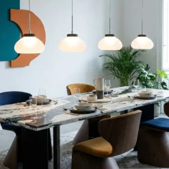 Lampadari Moderni-Fabas Luce Lampadario con pendenti in vetro per tavolo arabella