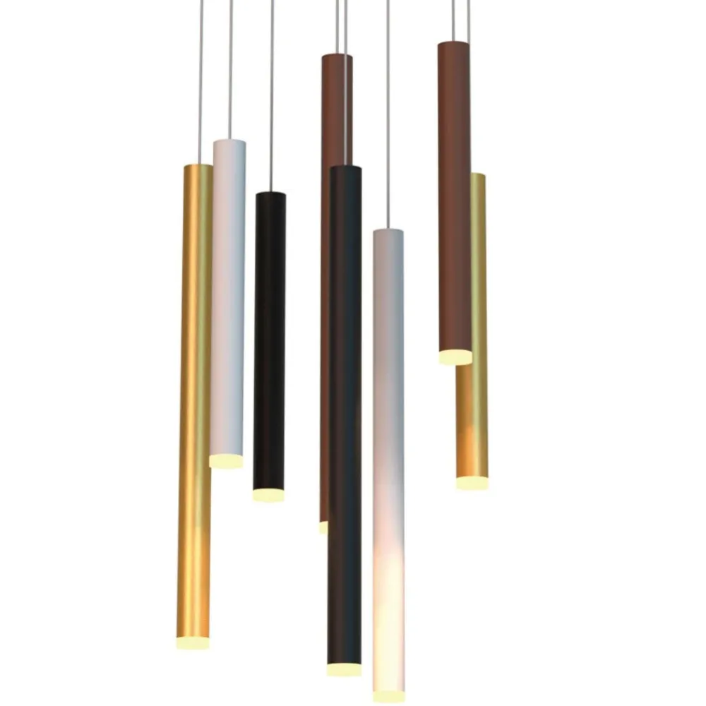 Lampadari Moderni-Selezionato da Mazzolaluce Lampadario con pendenti led multicolor per soggiorno moderno
