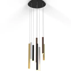 Lampadari Moderni-Selezionato da Mazzolaluce Lampadario con pendenti led multicolor per soggiorno moderno