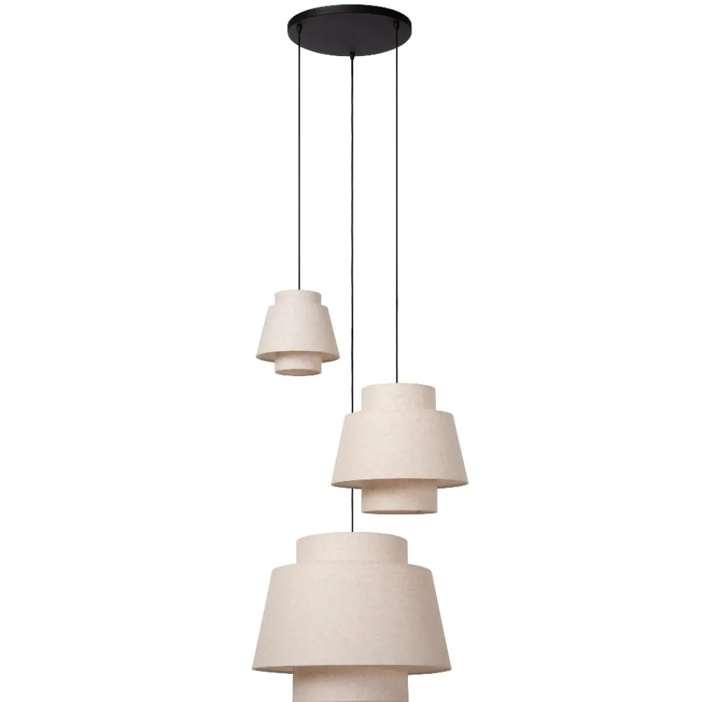 Lampadari Moderni-Selezionato da Mazzolaluce Lampadario con sospensioni di tessuto a grappolo beige