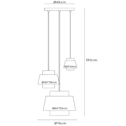 Lampadari Moderni-Selezionato da Mazzolaluce Lampadario con sospensioni di tessuto a grappolo beige