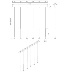 Lampadari Cucina-Fabas Luce Lampadario con sospensioni per tavolo sala da pranzo susa nero
