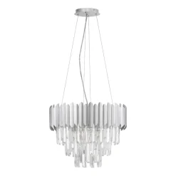 Lampadari Moderni-Selezionato da Mazzolaluce Lampadario contemporana cristalli cromo per salotto 50cm