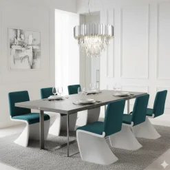 Lampadari Moderni-Selezionato da Mazzolaluce Lampadario contemporana cristalli cromo per salotto 50cm