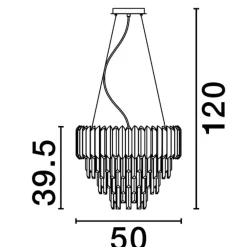 Lampadari Moderni-Selezionato da Mazzolaluce Lampadario contemporana cristalli cromo per salotto 50cm