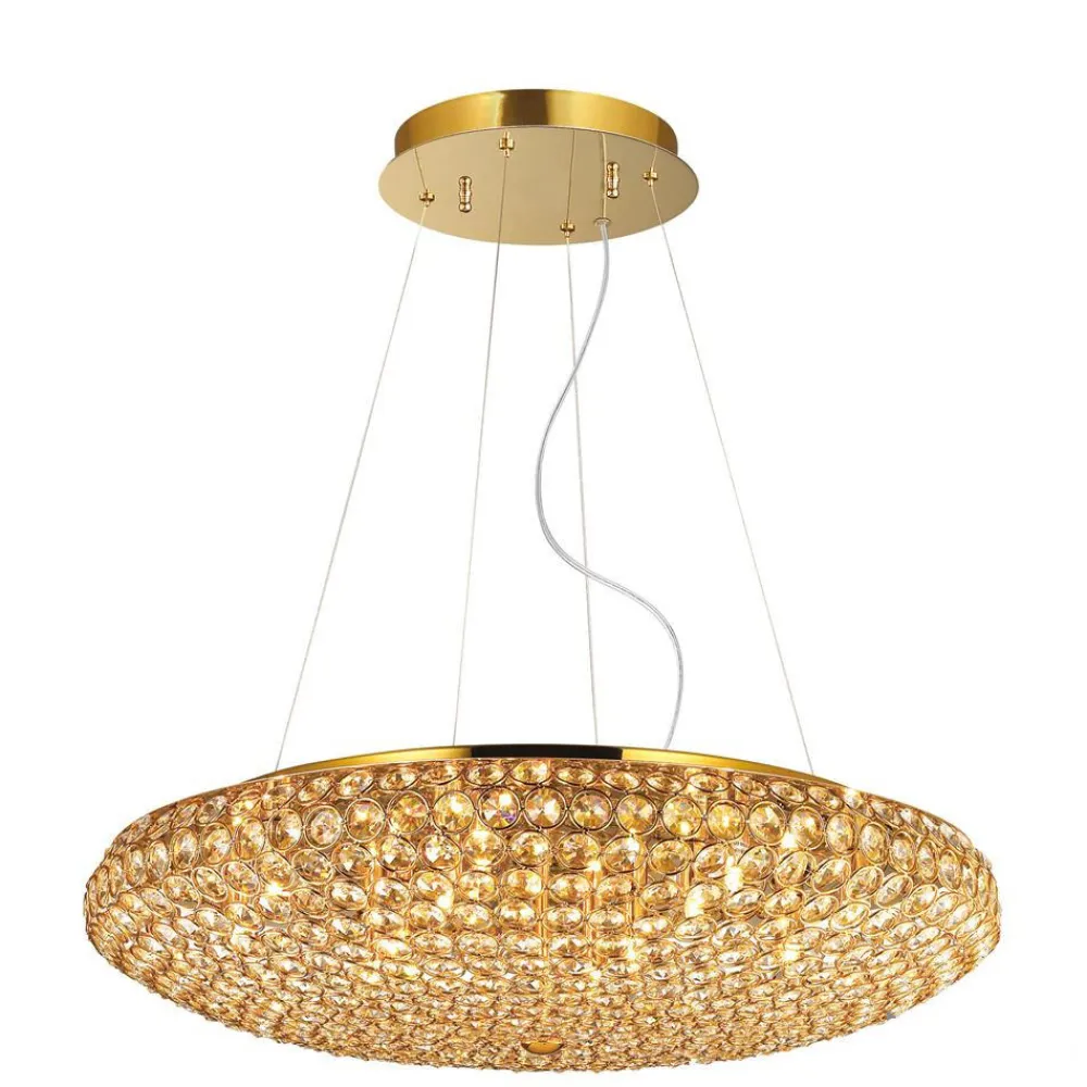 Lampadari Moderni-Ideal Lux Lampadario contemporaneo di cristallo oro king sp12