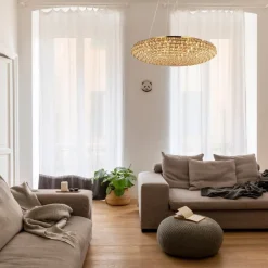 Lampadari Moderni-Ideal Lux Lampadario contemporaneo di cristallo oro king sp12