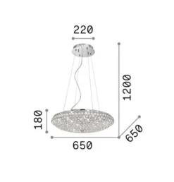 Lampadari Moderni-Ideal Lux Lampadario contemporaneo di cristallo oro king sp12