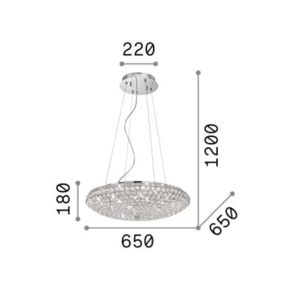 Lampadari Moderni-Ideal Lux Lampadario contemporaneo di cristallo oro king sp12
