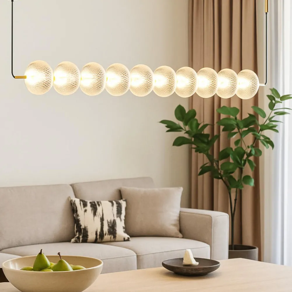 Lampadari Moderni-Selezionato da Mazzolaluce Lampadario contemporaneo elegante vetro decorato oro led cct dimmerabile