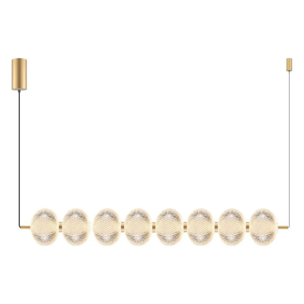 Lampadari Moderni-Selezionato da Mazzolaluce Lampadario contemporaneo elegante vetro decorato oro led cct dimmerabile