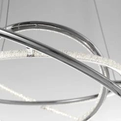 Lampadari Moderni-Selezionato da Mazzolaluce Lampadario contemporaneo led 3000k anelli con cristalli cromo