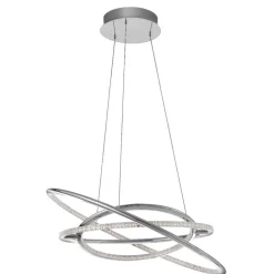Lampadari Moderni-Selezionato da Mazzolaluce Lampadario contemporaneo led 3000k anelli con cristalli cromo