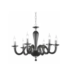 Lampadari Moderni-Ondaluce Lampadario contemporaneo lp ravel nero sei luci vetro