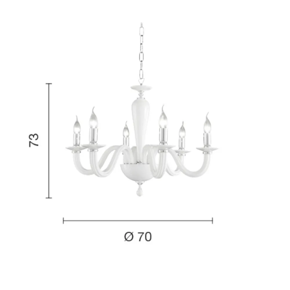 Lampadari Moderni-Ondaluce Lampadario contemporaneo lp ravel nero sei luci vetro
