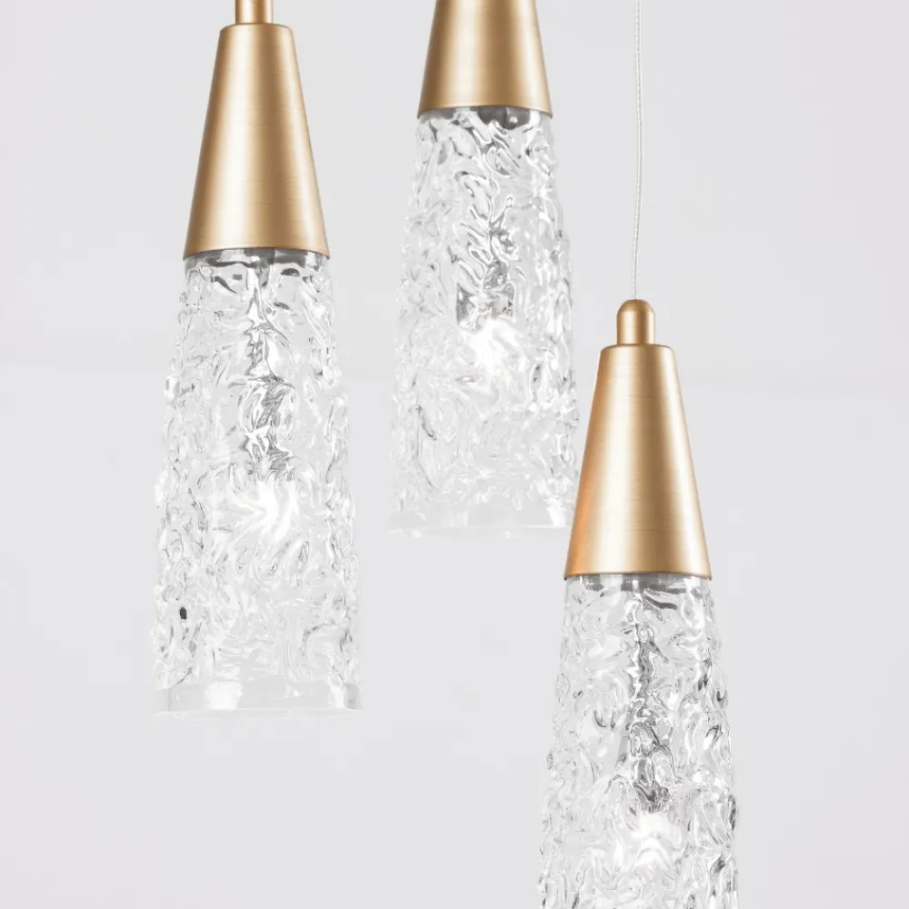 Lampadari Moderni-Selezionato da Mazzolaluce Lampadario contemporaneo 3 luci oro per soggiorno