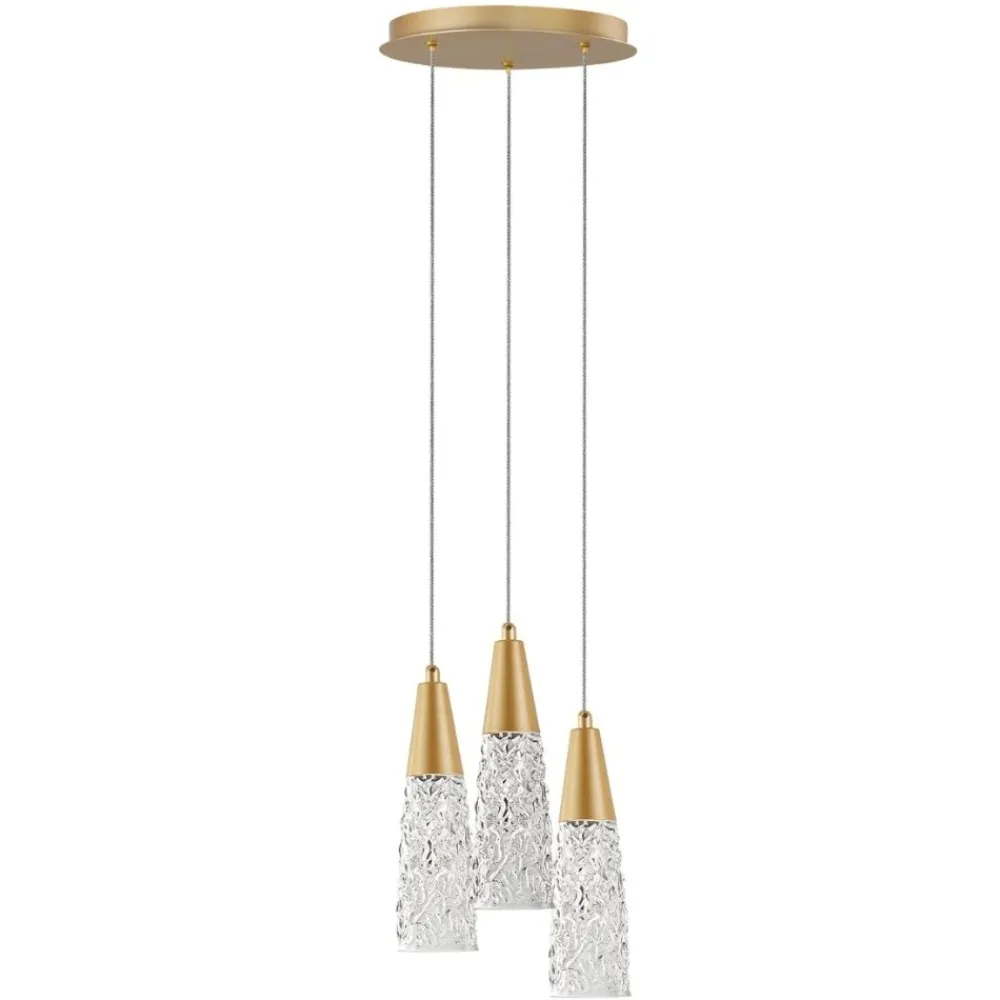 Lampadari Moderni-Selezionato da Mazzolaluce Lampadario contemporaneo 3 luci oro per soggiorno