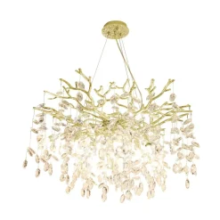 Lampadari Moderni-Selezionato da Mazzolaluce Lampadario contemporaneo oro pendenti vetro cristallo