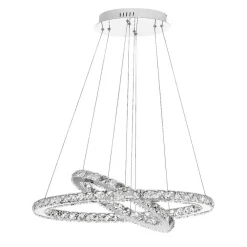 Lampadari Moderni-Selezionato da Mazzolaluce Lampadario contemporanep doppio anello cristalli led 40w 3500k cm64