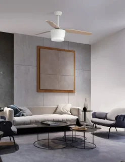Ventilatori Da Soffitto-Selezionato da Mazzolaluce Lampadario con ventilatore da soffitto 23mq pale di legno con telecomando
