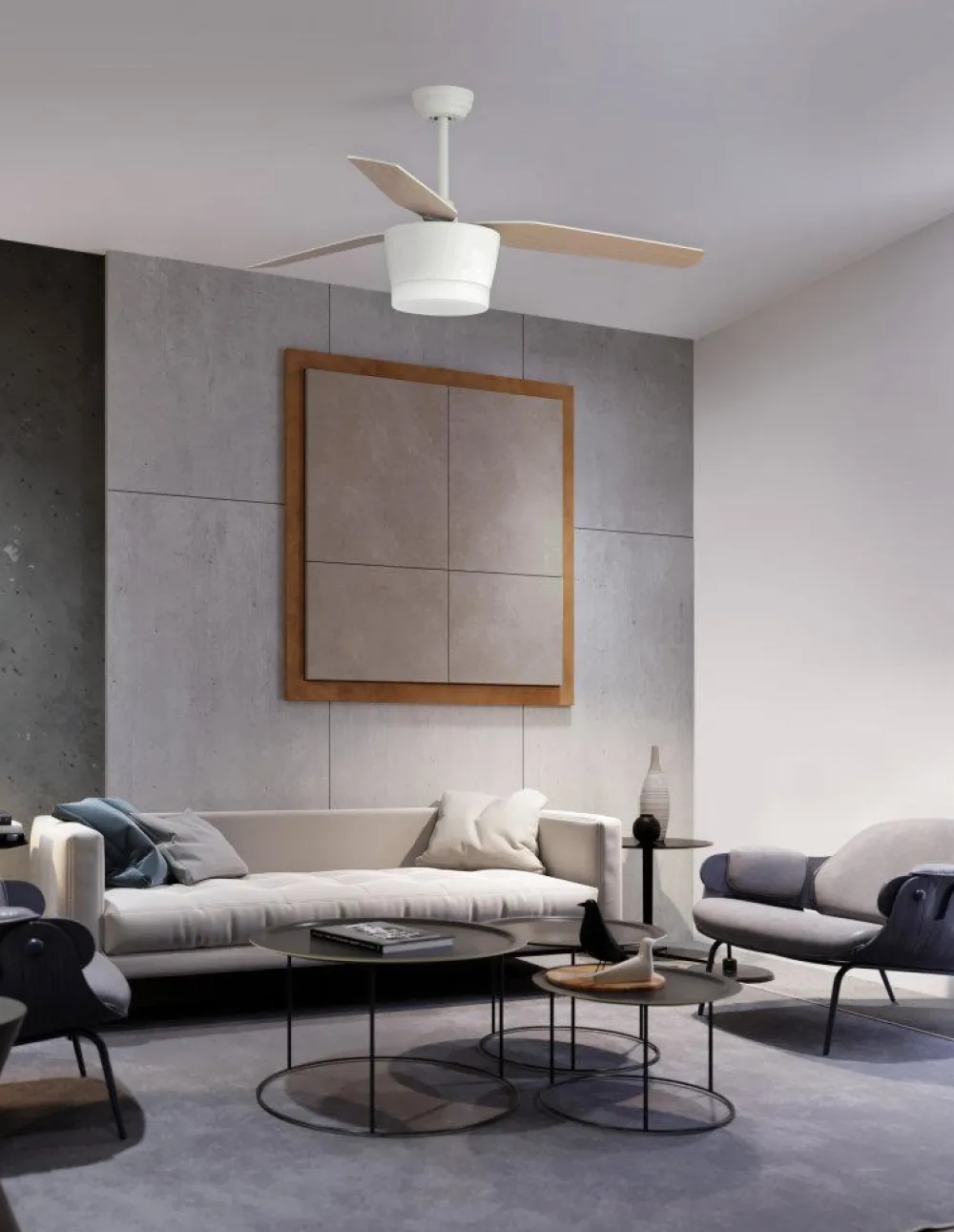 Ventilatori Da Soffitto-Selezionato da Mazzolaluce Lampadario con ventilatore da soffitto 23mq pale di legno con telecomando