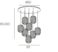 Lampadari Moderni-Top Light Lampadario con vetro trasparente toplight tender oro per salone