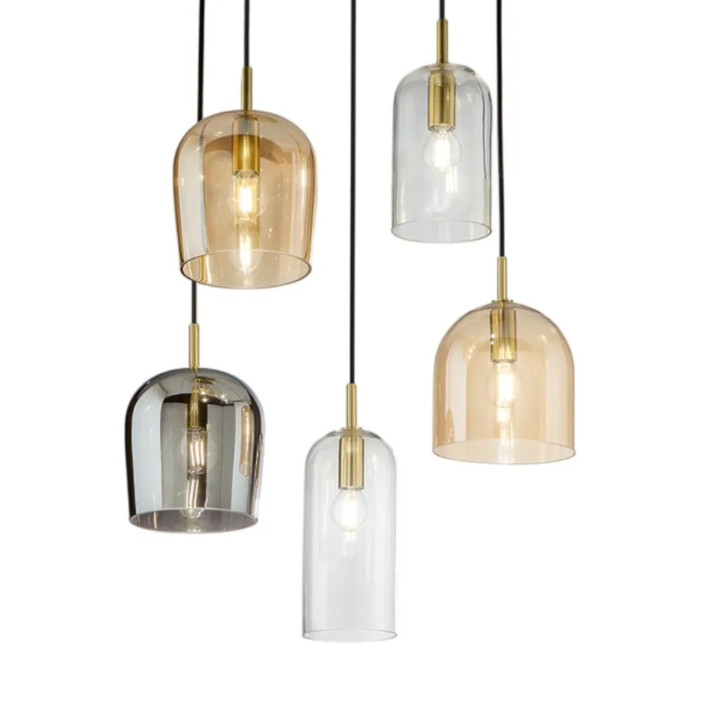 Lampadari Moderni-Perenz Illuminazione Lampadario coro perenz 5 pendenti vetri multicolor per salotto