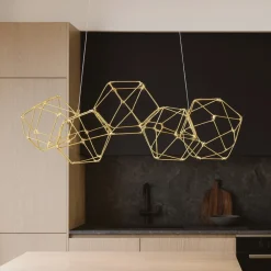 Lampadari Cucina-Selezionato da Mazzolaluce Lampadario costellazione oro led 22w 3000k per cucina moderna