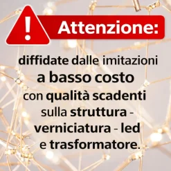 Lampadari Moderni-Selezionato da Mazzolaluce Lampadario costellazione oro moderno per soggiorno led 33w 3000k